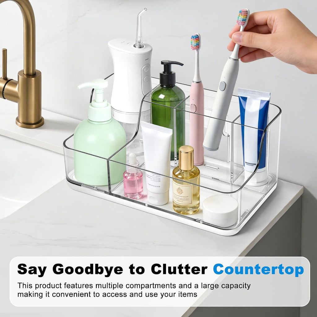 White Cosmetic Storage Box Dressing Table & Bathroom Counter Storage Lipstick & Brush Beauty Organizer Dressing Table Skincare Organizer Suitable for Bathroom, Living Room, and Kitchen Storage
