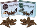 Backflow Incense Cones Combo Pack - 20 Cones, 10 Palo Santo & 10 White Sage Waterfall Incense