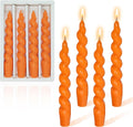 Spiral Taper Candle Dinner Candlesticks 7.5 INCH Orange Tapered Candles Unscented Wax Twisted Candle for Home Décor Weddings Festive Seasons Holiday