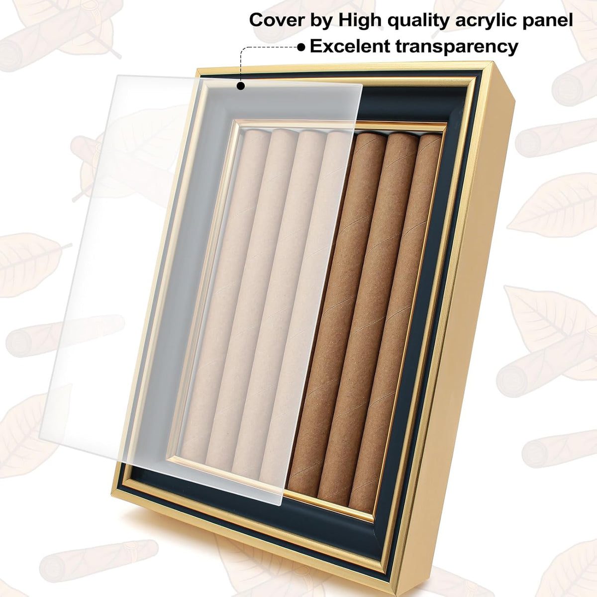 Cigar Band Display Box, Shadow Box Frame for Cigar Label Collection