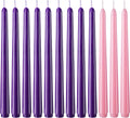 24 Pack Christmas Products 18 Purple and 6 Pink 10 Inch Unscented Taper Advent Candles Set