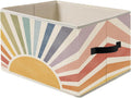 Boho Rainbow Sunshine Classroom Storage Bins, Cute Boho Abstract Sunshine Foldable Closet Organizers Storage Basket Toybox for Kids Nursery Room Bedroom Bathroom Playroom Clothes Toys Books