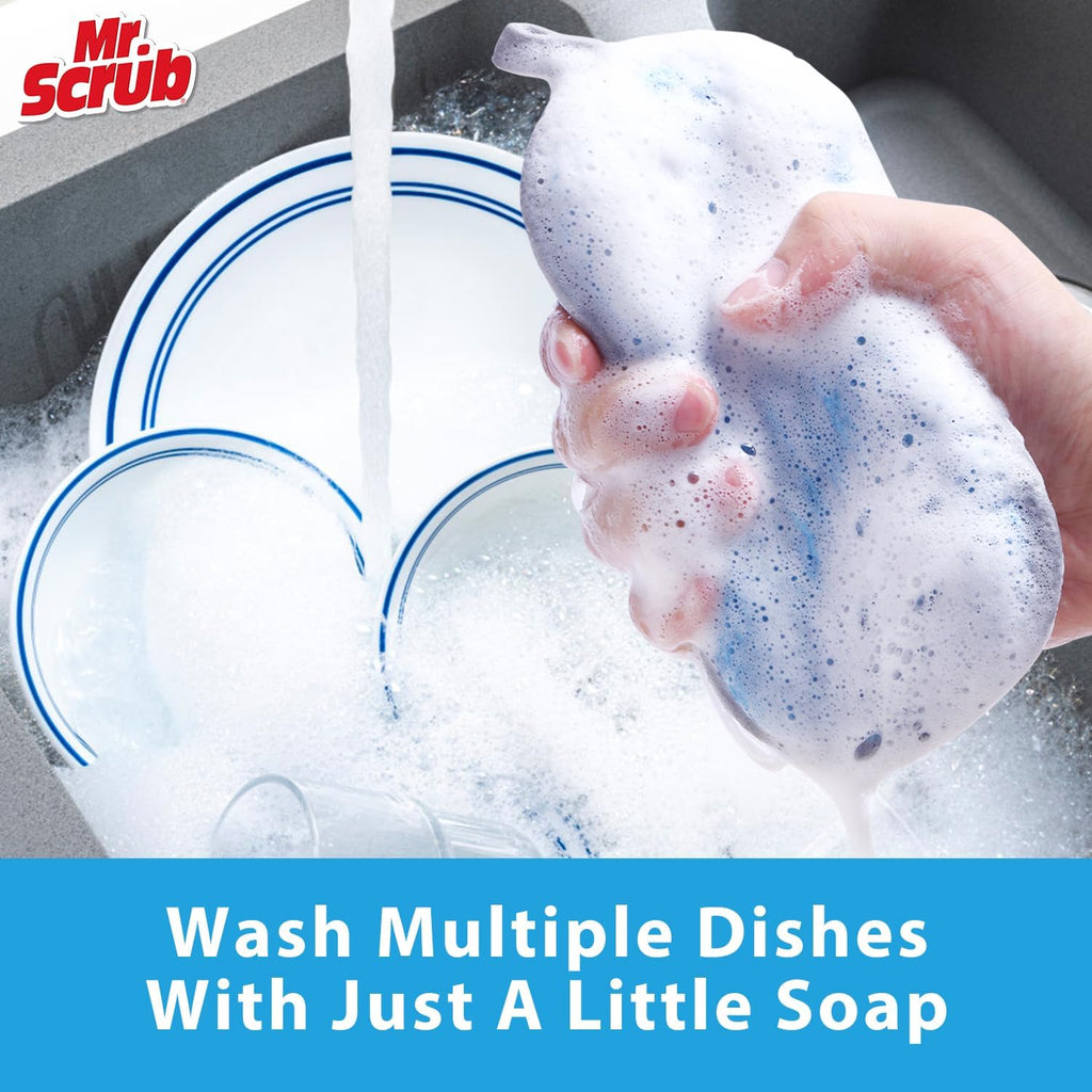 Sponges Kitchen Dish Sponge for Washing Dishes Cleaning Kitchen, All-Purpose, 3 Pack, Non Scratch, Rough Scrubbers Side for Non-Stick Cookware, Soft Microfiber Scrub Side for Dishes, Mr. Scrub