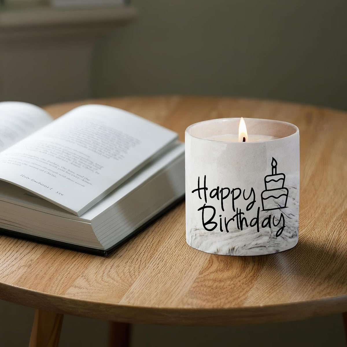Happy Birthday Candle Gifts,6oz Lavender Scented Soy Wax Candle, Birthday Gifts for Women,Funny Candle Decor Ideas Unique Birthday Gift for Best Friend Girlfriend Teacher Boss Sister Bestie