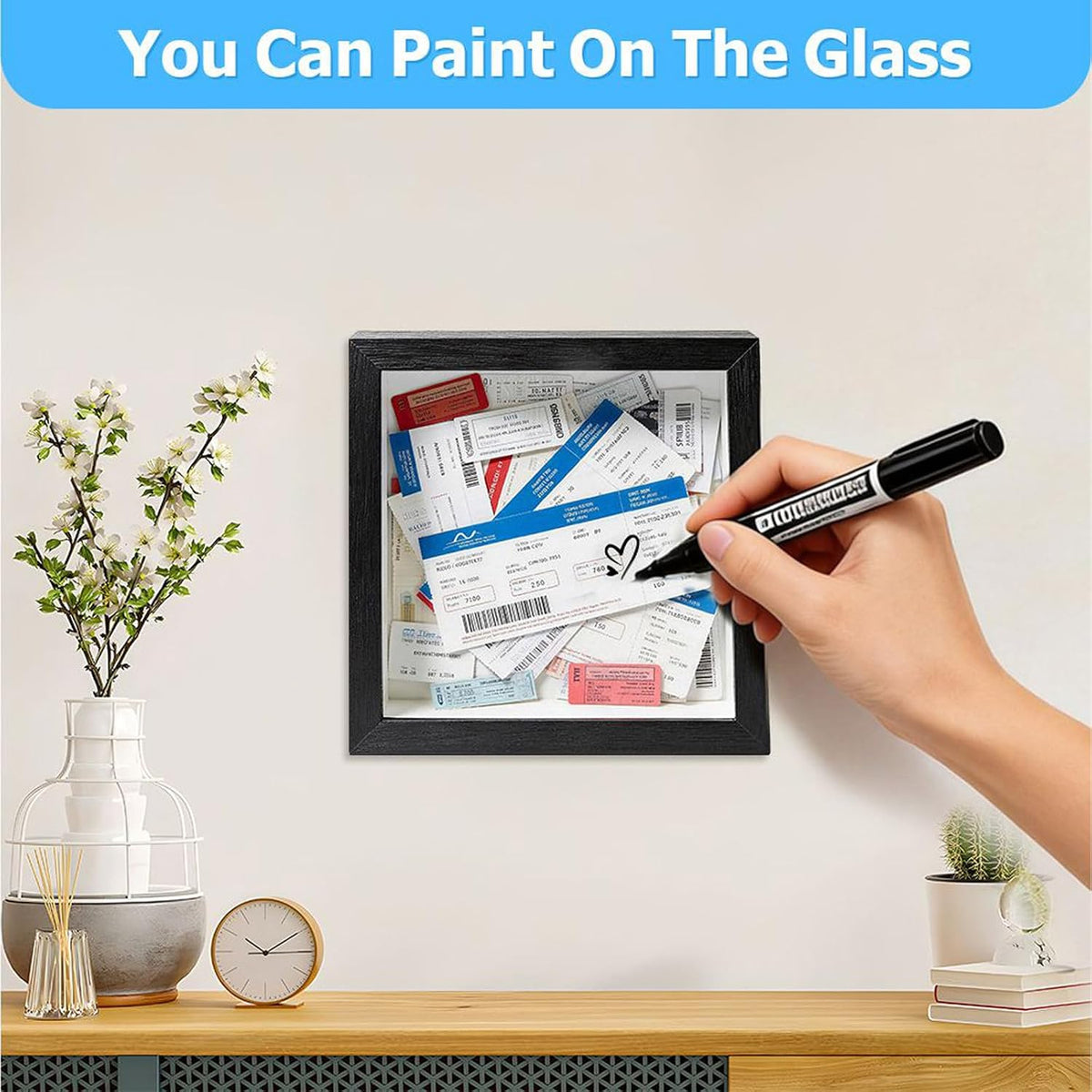Shadow Box Frame, Suitable for Storing Various Bills and Souvenirs