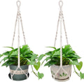 2 Pack Macrame Plant Hanger Large, 37.8 Inch Plant Hanger Indoor Outdoor