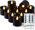 Homemory Black Flameless LED Votive Tealight Candles & Timer Remote, 24Pack