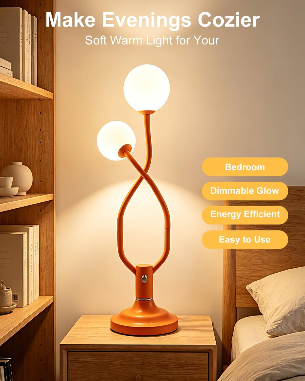 Lightdot Orange Globe Table Lamp Magic DIY Arms G9 Bulbs Included Dimmable