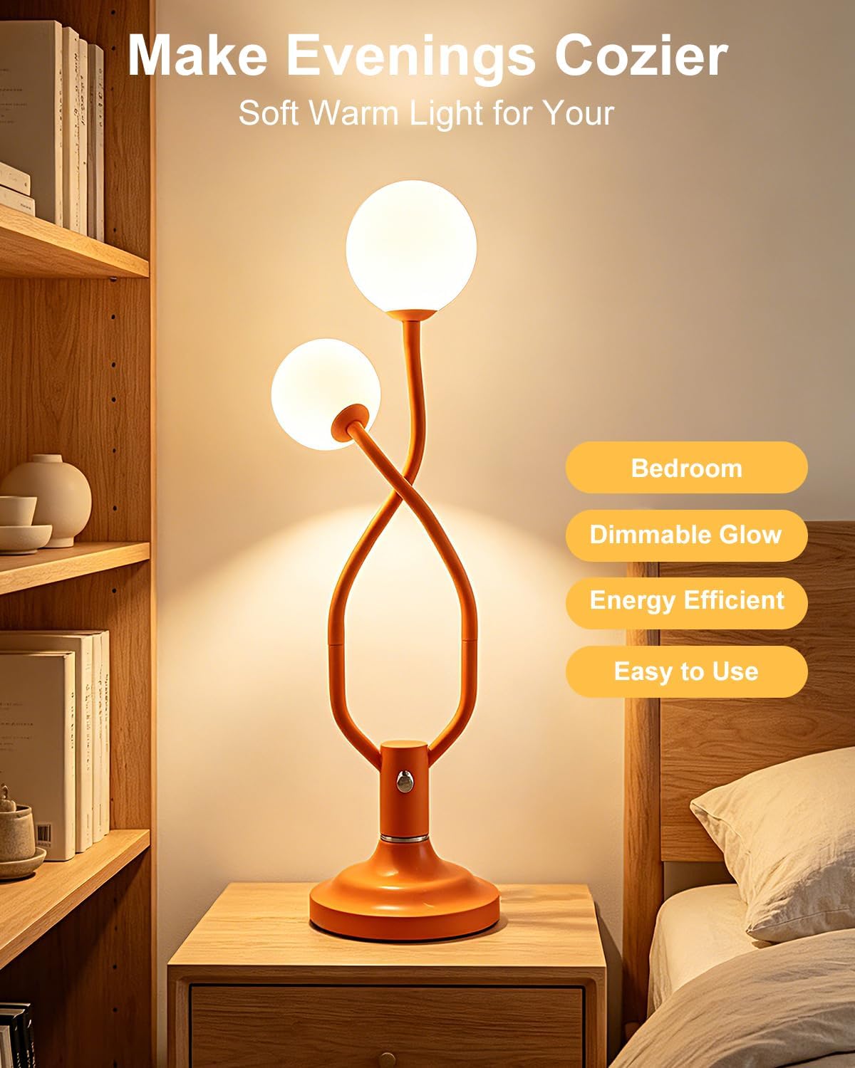Lightdot Orange Globe Table Lamp Magic DIY Arms G9 Bulbs Included Dimmable