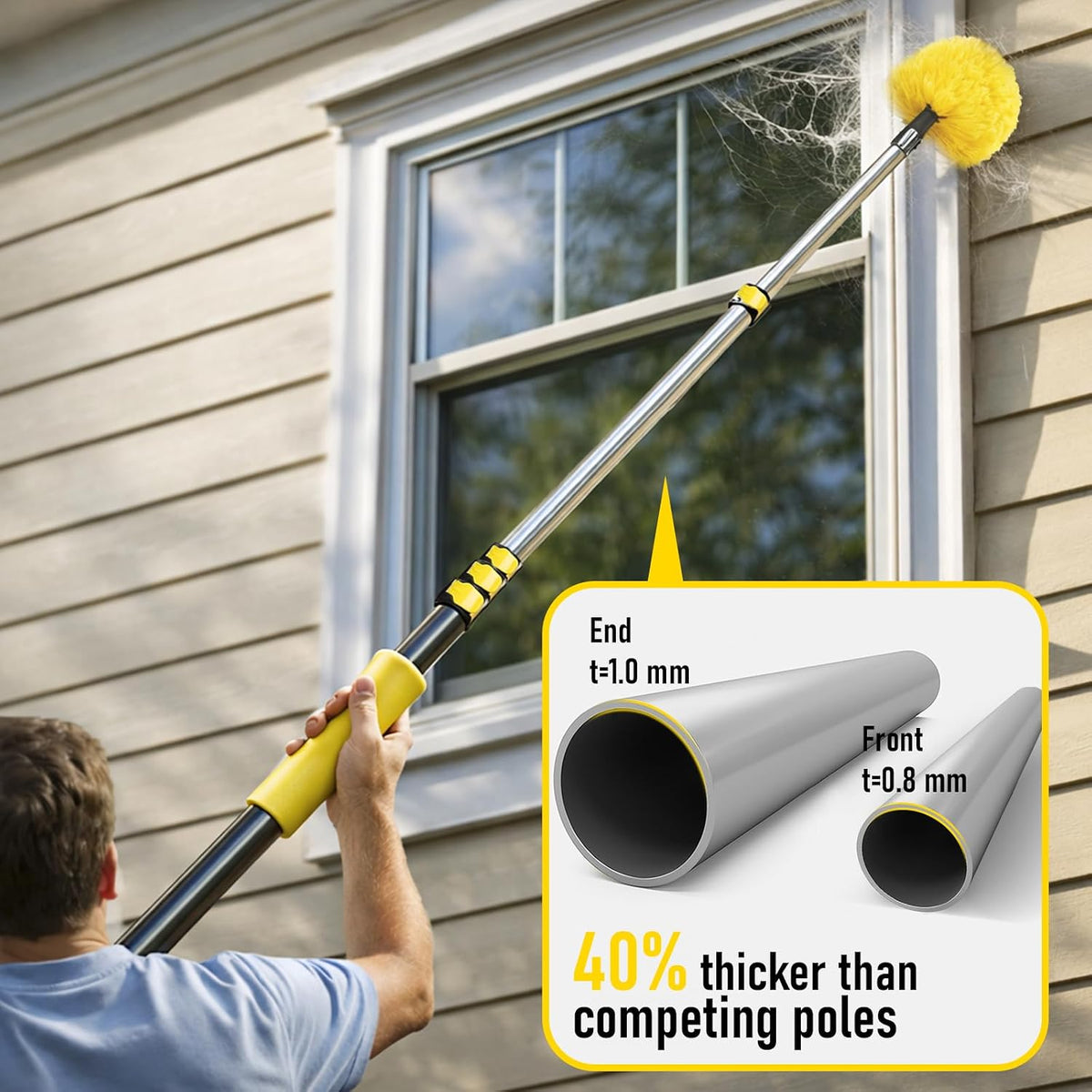 25 Foot High Ceiling Duster Kits with 4.5-18ft Heavy Duty Extension Pole