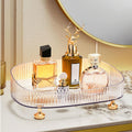 CESTATIVO Makeup Perfume Organizer, Bathroom Vanity Tray, Decorative Dresser Tray, Countertop Organizer Tray for Cosmetics, Clear