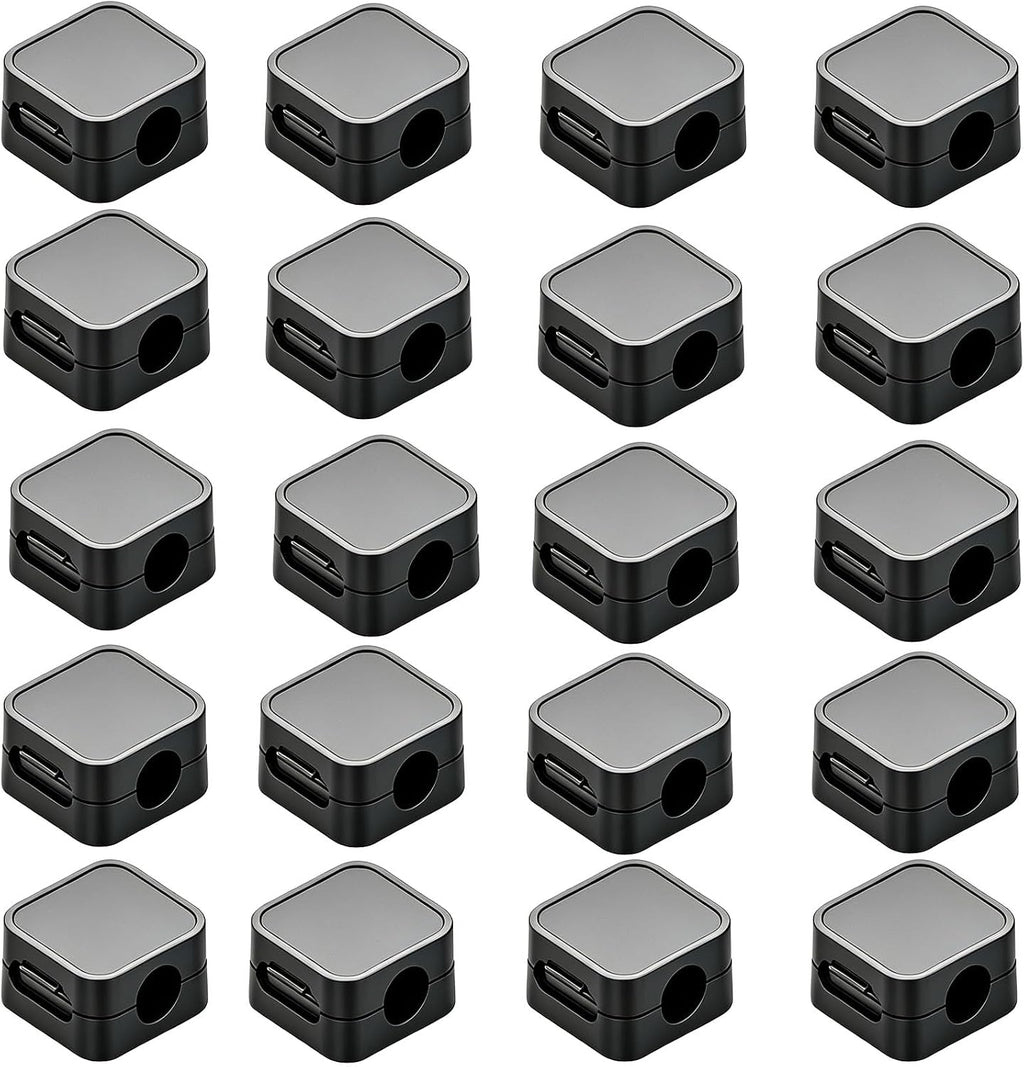 20 Pack Magnetic Cord Organizer, Adhesive Cable Management Wire Holder, Cable Clips Wire Keeper for Desk, Nightstand, Home, Office, Desktop, Car, Wall, Matte Black
