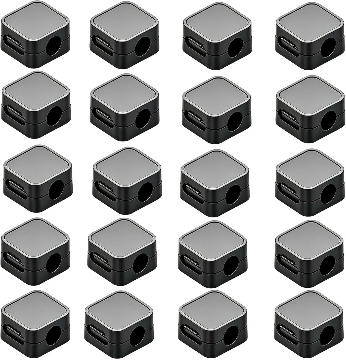 20 Pack Magnetic Cord Organizer, Adhesive Cable Management Wire Holder, Cable Clips Wire Keeper for Desk, Nightstand, Home, Office, Desktop, Car, Wall, Matte Black