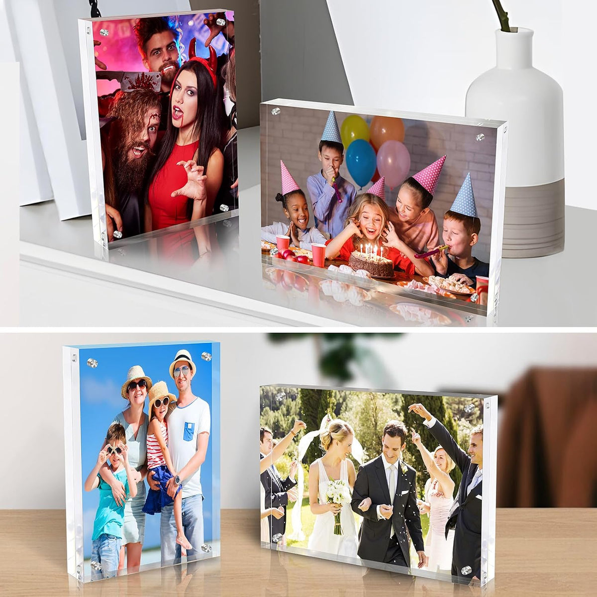 8x10 Inch Acrylic Picture Frame 1 Pack, 10+10mm Magnetic Photo Frame