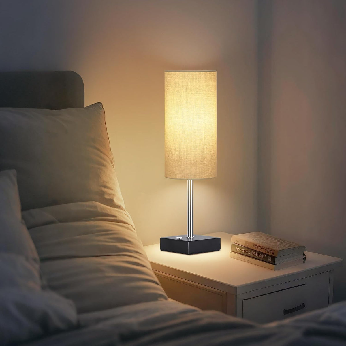 AVV Cordless Table Lamp with Dimmable, Rechargeable 3 Modes Battery Powered Bedside Lamp, Battery Operated Lamps for Night Stand, Touch Lamp for Bedroom, Living Room,15 Inch Linen 2PK