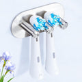 Electric Toothbrush Head Holder, Toothbrush Holders Wall Mounted, Adhesive Tooth Brush Head Holder Organiser, Electric Toothbrushs Holder, Shower Tooth Brushing Holder (Silver, Small)