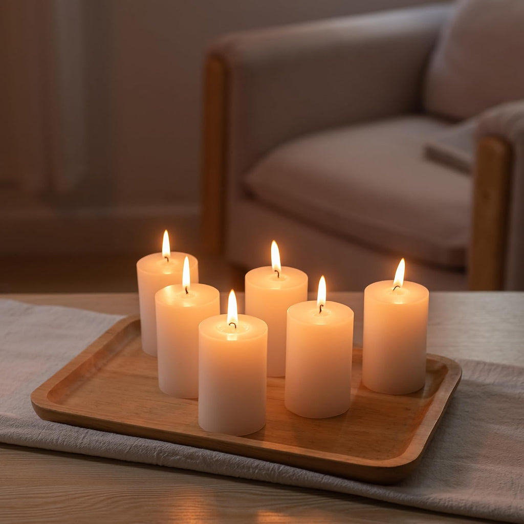 Housecret 50 Pack 2" D x 3" H White Unscented Pillar Votive Candles