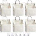 Chumia 6 Pack Wall Hanging Storage Basket Closet Hanging Storage Bag, White