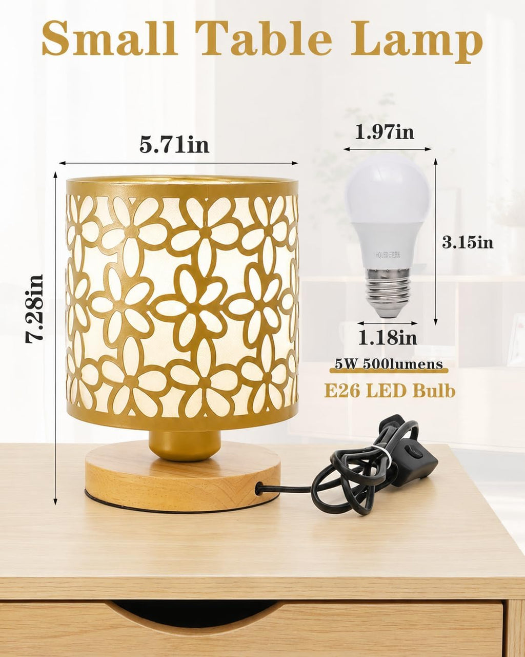 Gold Small Table Lamp