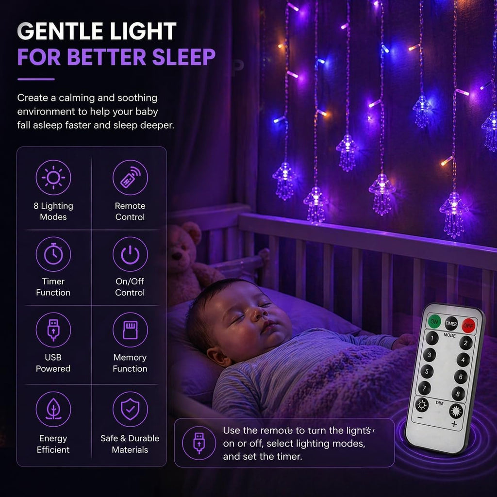 Jellyfish String Lights for Bedroom, USB Hanging Fairy Lights with Remote, Aesthetic Wall Decor Lights for Girls Room, Soft Ambient Lighting for Dorm, Bed, Window