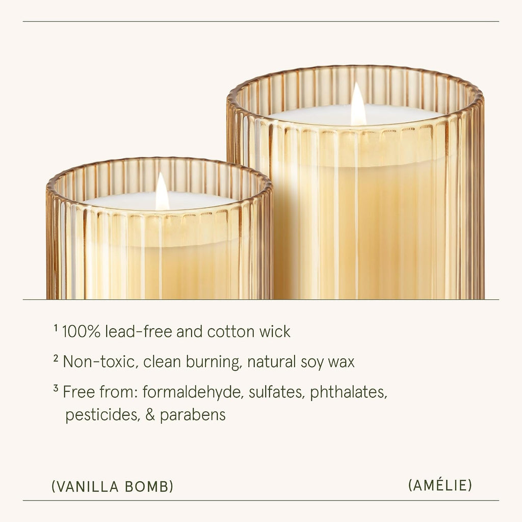 LA JOLIE MUSE Vanilla Zest Scented Candles for Home, 11 oz Natural Soy Wax