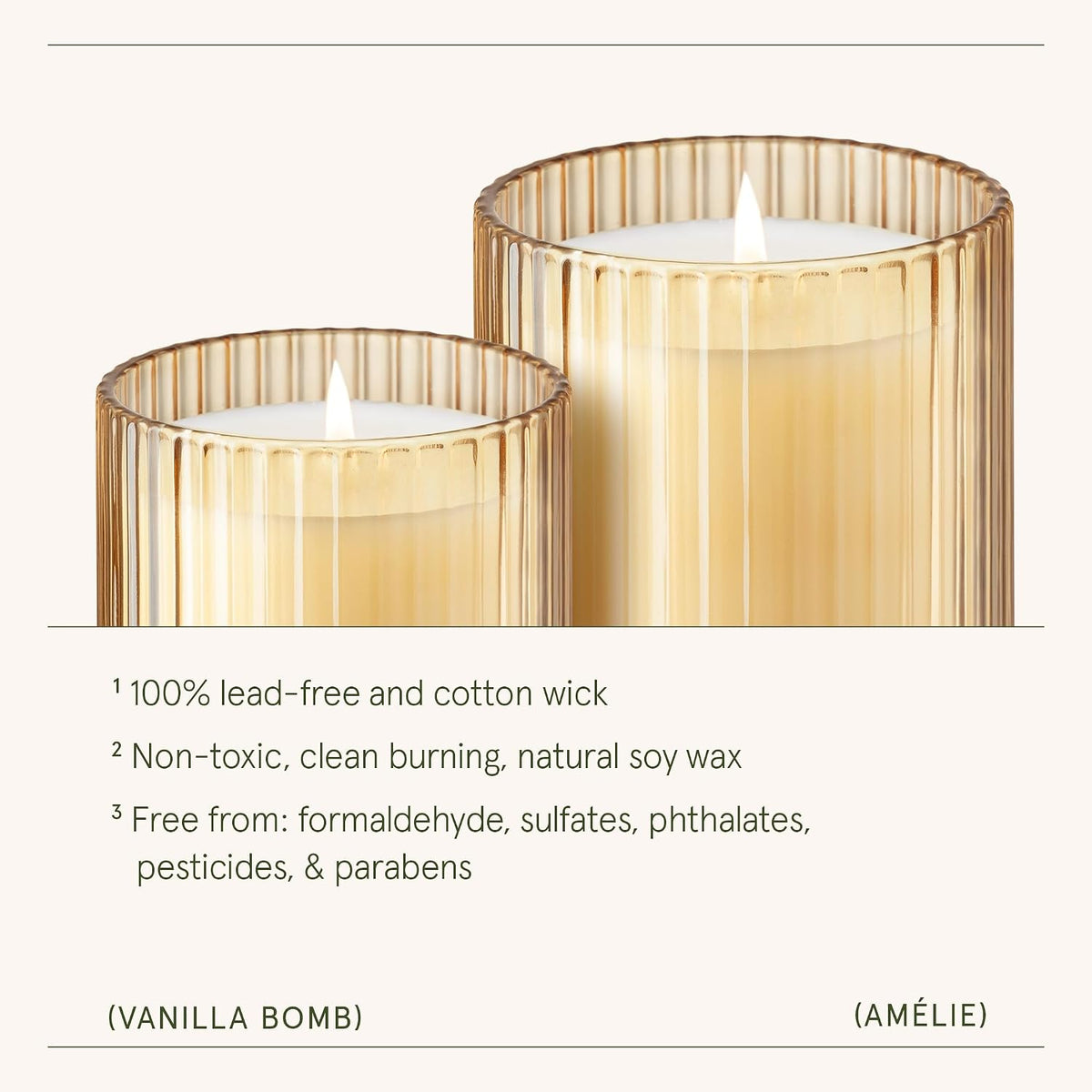 LA JOLIE MUSE Vanilla Zest Scented Candles for Home, 11 oz Natural Soy Wax
