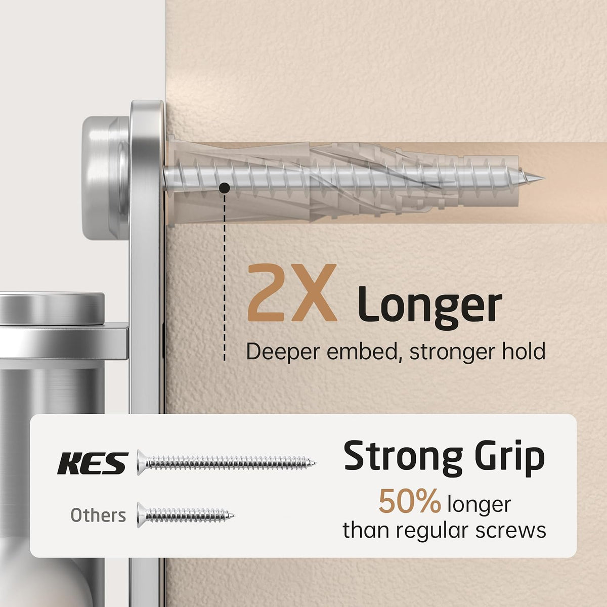 KES Extra Long Swivel Towel Bar 19.5" 4-Arm, Swing Out Towel Rack, 18/8