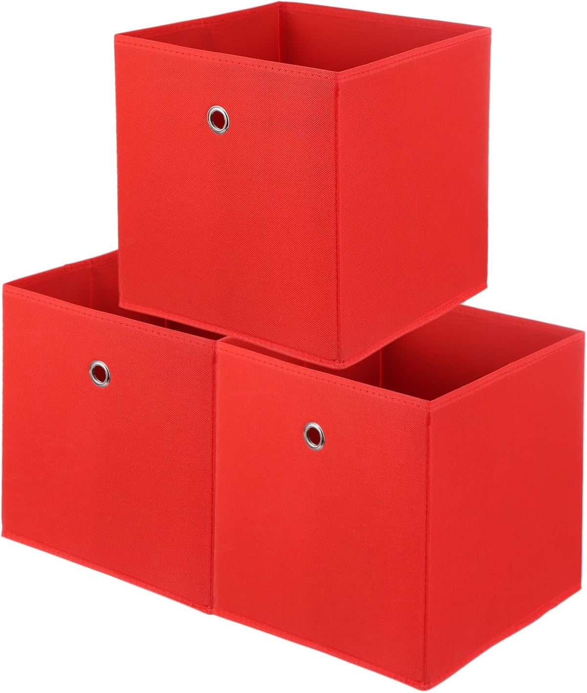 uxcell 3 Pack Storage Cubes 12x12x12 for Organizing Red