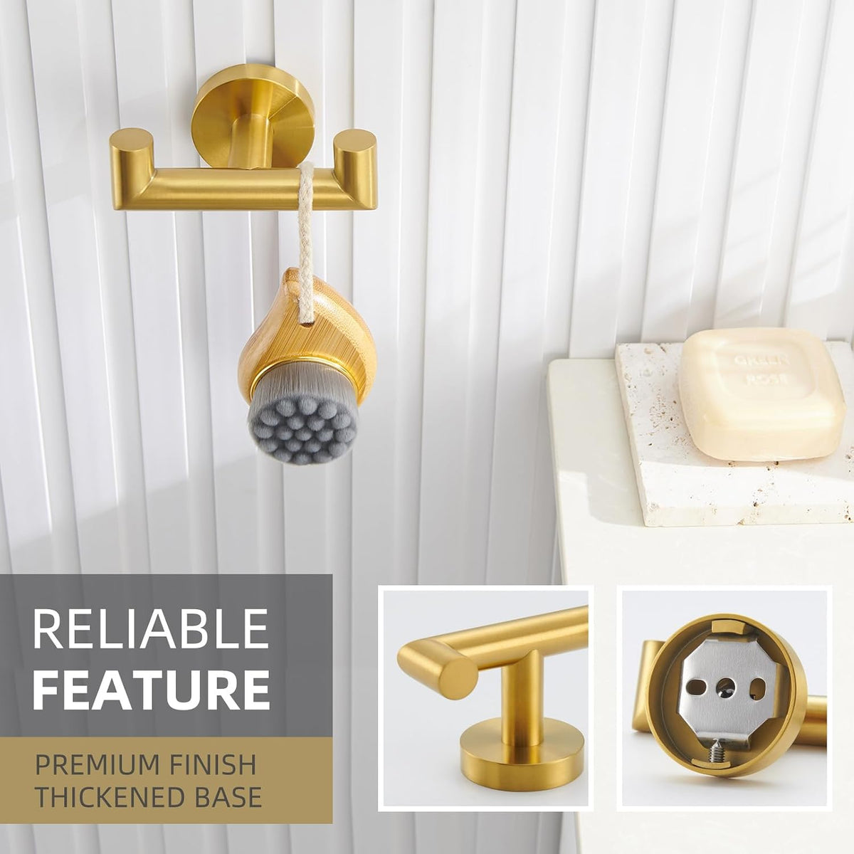Angle Simple Towel Hook Brushed Dark Gold, Bath Towel Holder Wall Mount