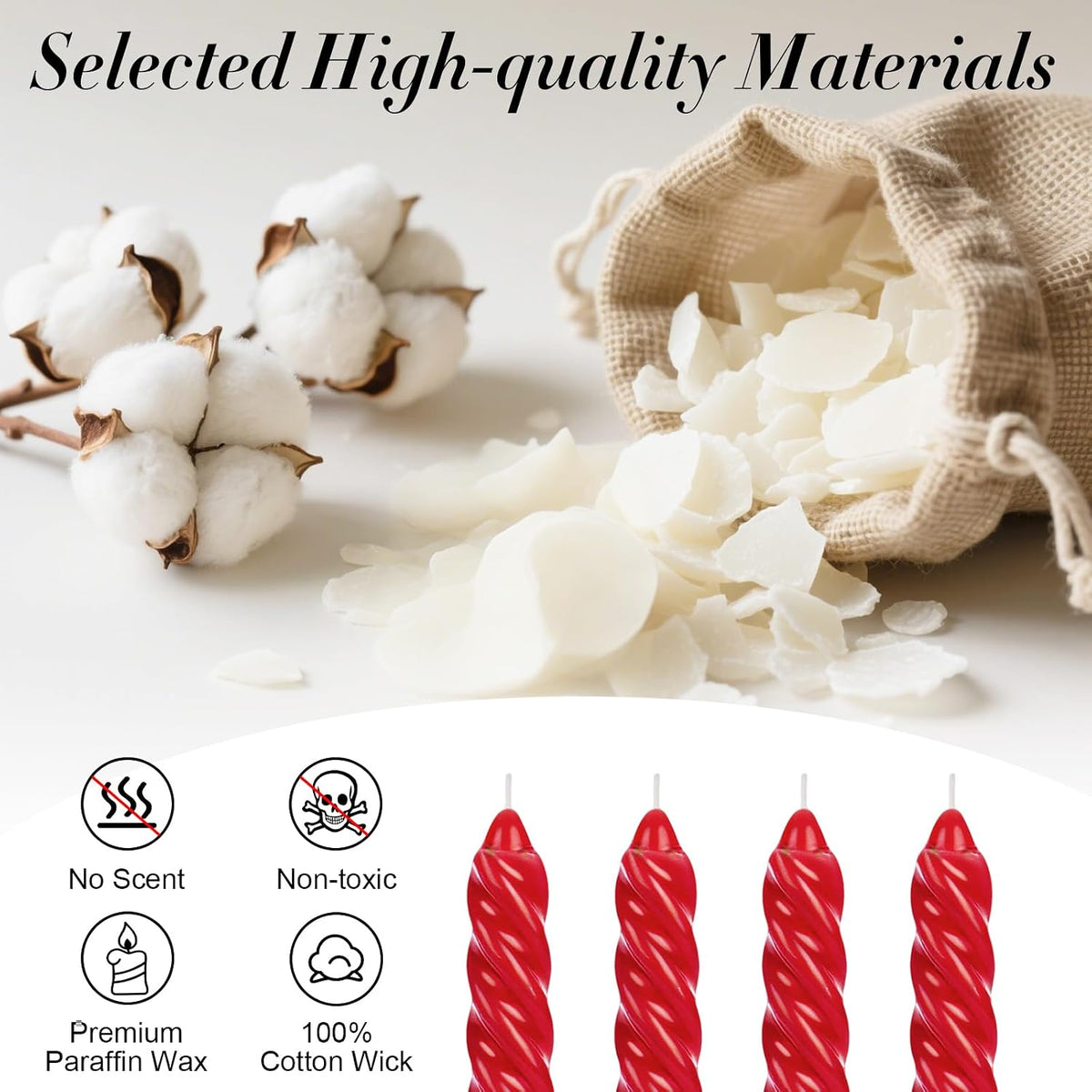 Tobeape 10 Inch Red Spiral Taper Candle Sticks 4 Pack, Unscented & Dripless