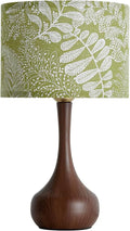 17" Small Green Shade Red Brown Table Lamp for Bedroom Living Room