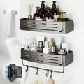 Onemake Shower Caddy Suction Cup, 2 Pack Shower Shelf with Hooks for Bath