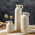 Ceramic Vases Set of 3, White Neutral Rustic Farmhouse Pottery Vase