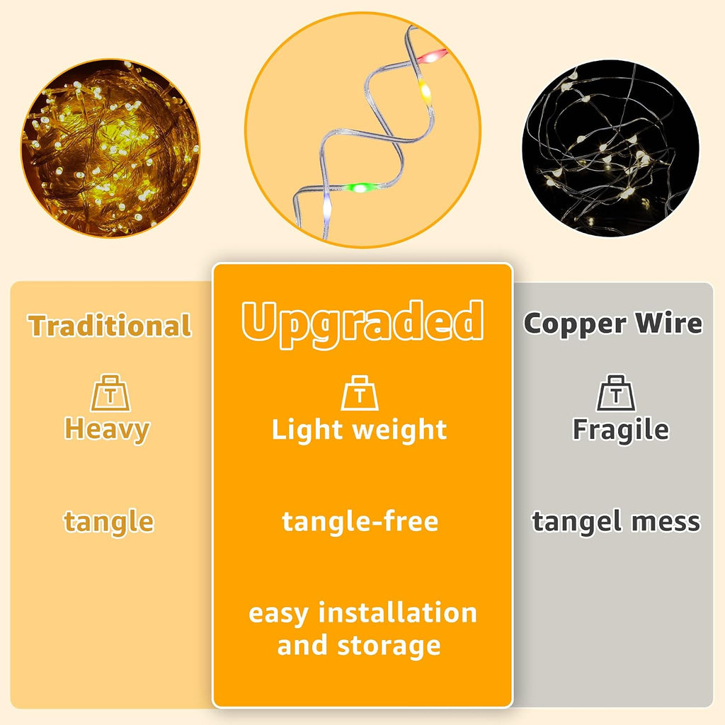 Ollny Curtain Lights 300 LED 9.8FT x 9.8FT, Connectable IP67 Waterproof