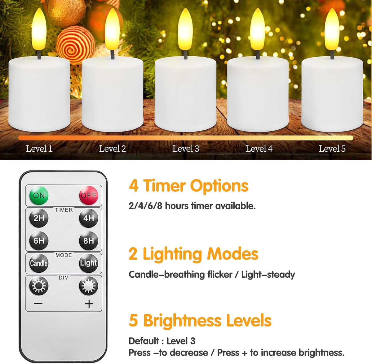 6 Pack Rechargeable Tea Lights Flameless Candles with Remote & Timer