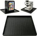 Silicone Mini Fridge Mat Refrigerator Floor Protector Drip Tray with Raised Edges Waterproof Non-Slip Appliance Pad Mini Fridge Mat for Carpet Washing Machine Water Cooler 23.6"x23.6" Black