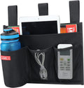 Zafit Hanging Bedside Caddy, Bedside Storage Organizer for Magazine, Phone, Remote control (4 Pockets-Black)