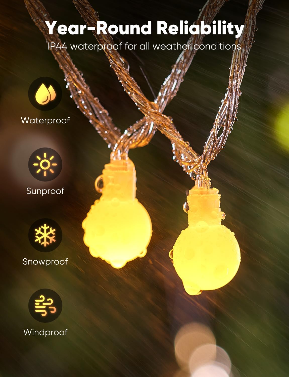 Minetom Globe String Lights, 66 Feet 200 Led Fairy Lights Plug in