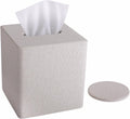 LAMOTI PU Leather Tissue Box Cover Square with Matching 4" Coaster