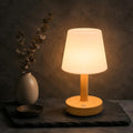 NOVEINN Shower Lamp IP54 Waterproof, Cordless Table Lamp, Wood Grain 1 Pack