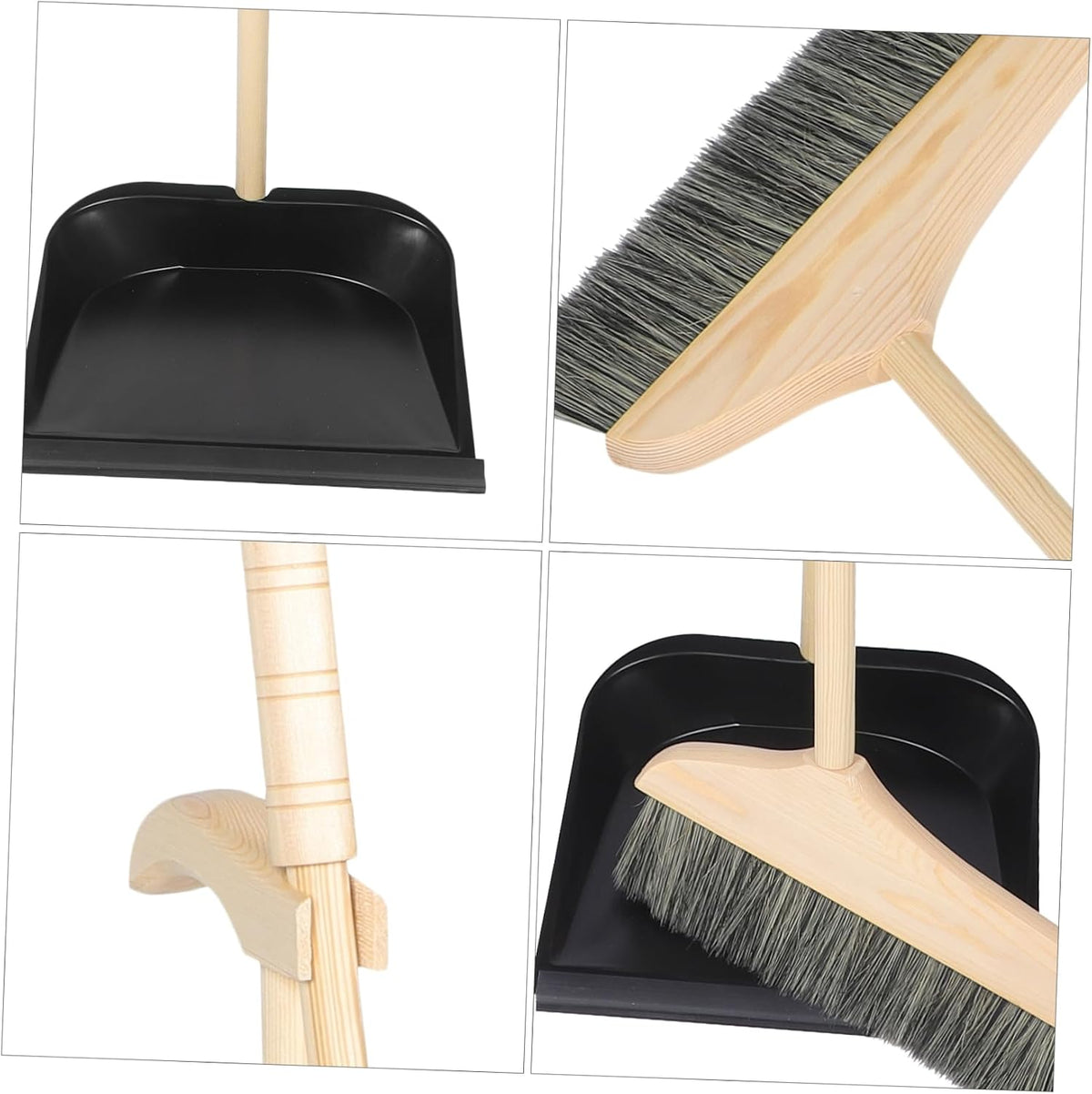 Mobestech Broom and Dustpan Set Long Handle Household Brooms and Dustpans Sets for Home Indoor Outdoor Cleaning Office Garage Lobby Workshop Lightweight Ergonomic Grip
