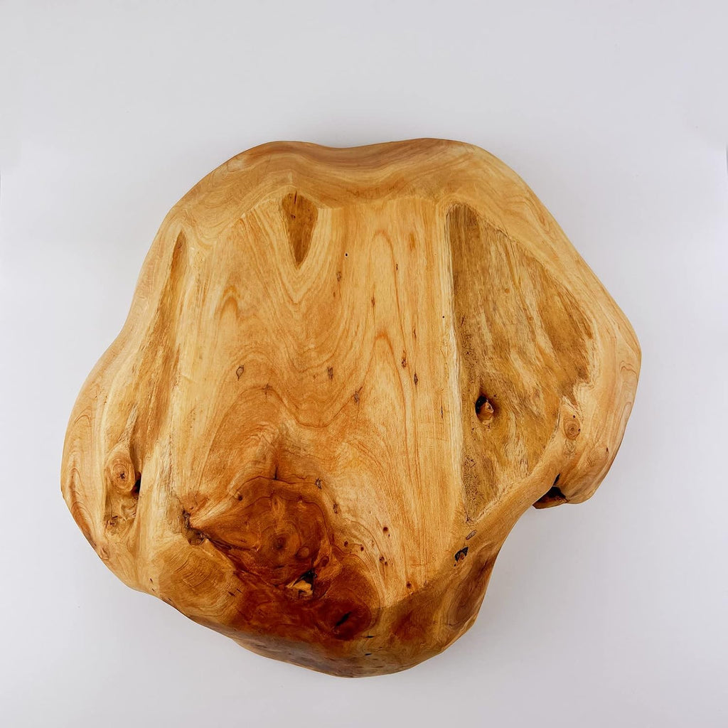 Wooden Bowl for Decor, Natural Shape Solid Wood Carved Fruit Bowl, Decorative Wooden Bowl for Table Centerpiece Office Home Decor, Multipurpose Candy Keys Serving Bowls (Medium 10"-12")