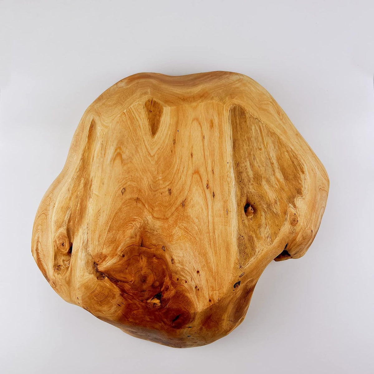 Wooden Bowl for Decor, Natural Shape Solid Wood Carved Fruit Bowl, Decorative Wooden Bowl for Table Centerpiece Office Home Decor, Multipurpose Candy Keys Serving Bowls (Medium 10"-12")