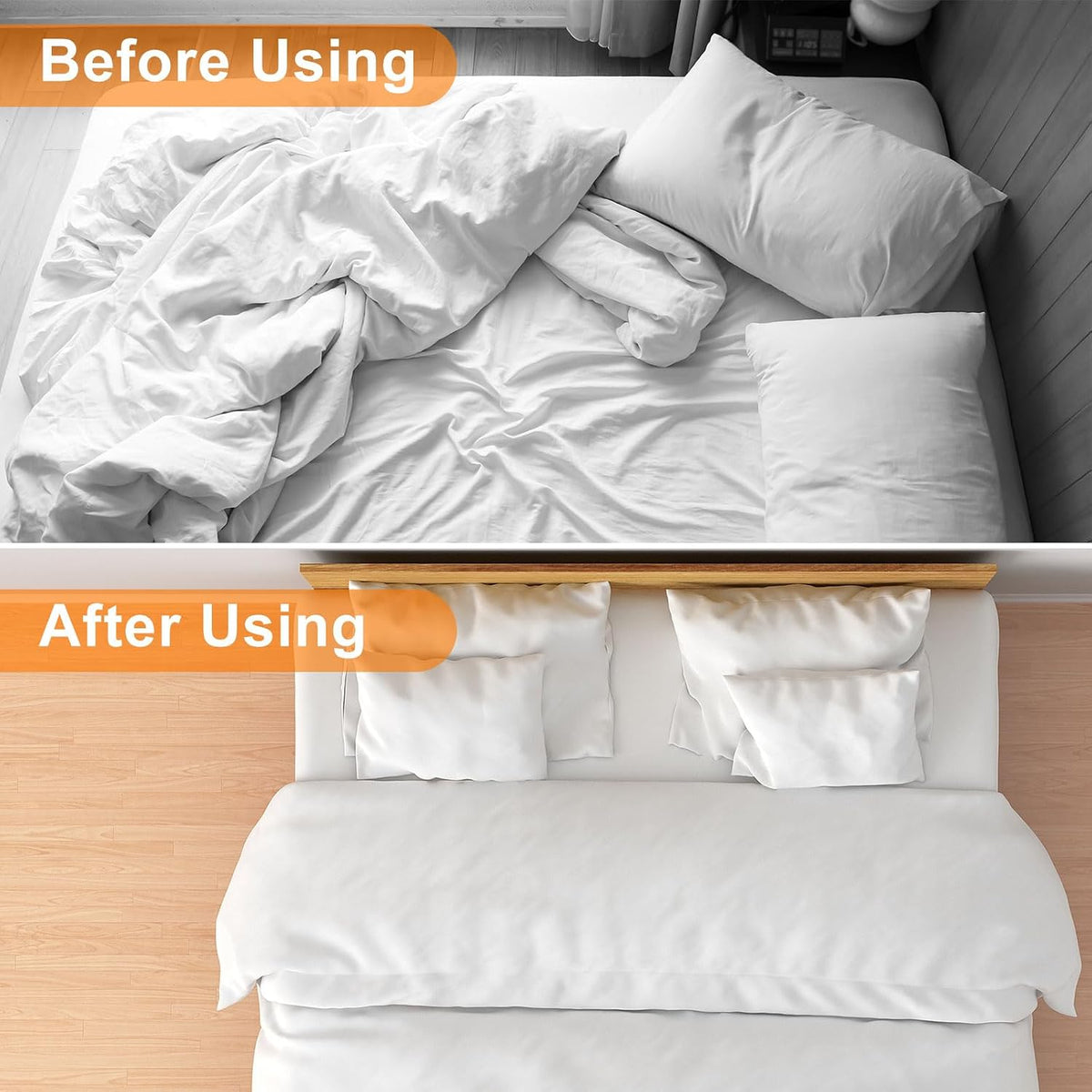 Boao 24 Pcs Bed Sheet Straps Heavy Duty Adjustable Elastic Fasteners Fitted Bed Holder Mattress Corner Sheet Fasteners Clips for Home Room Couch Supplies(White)