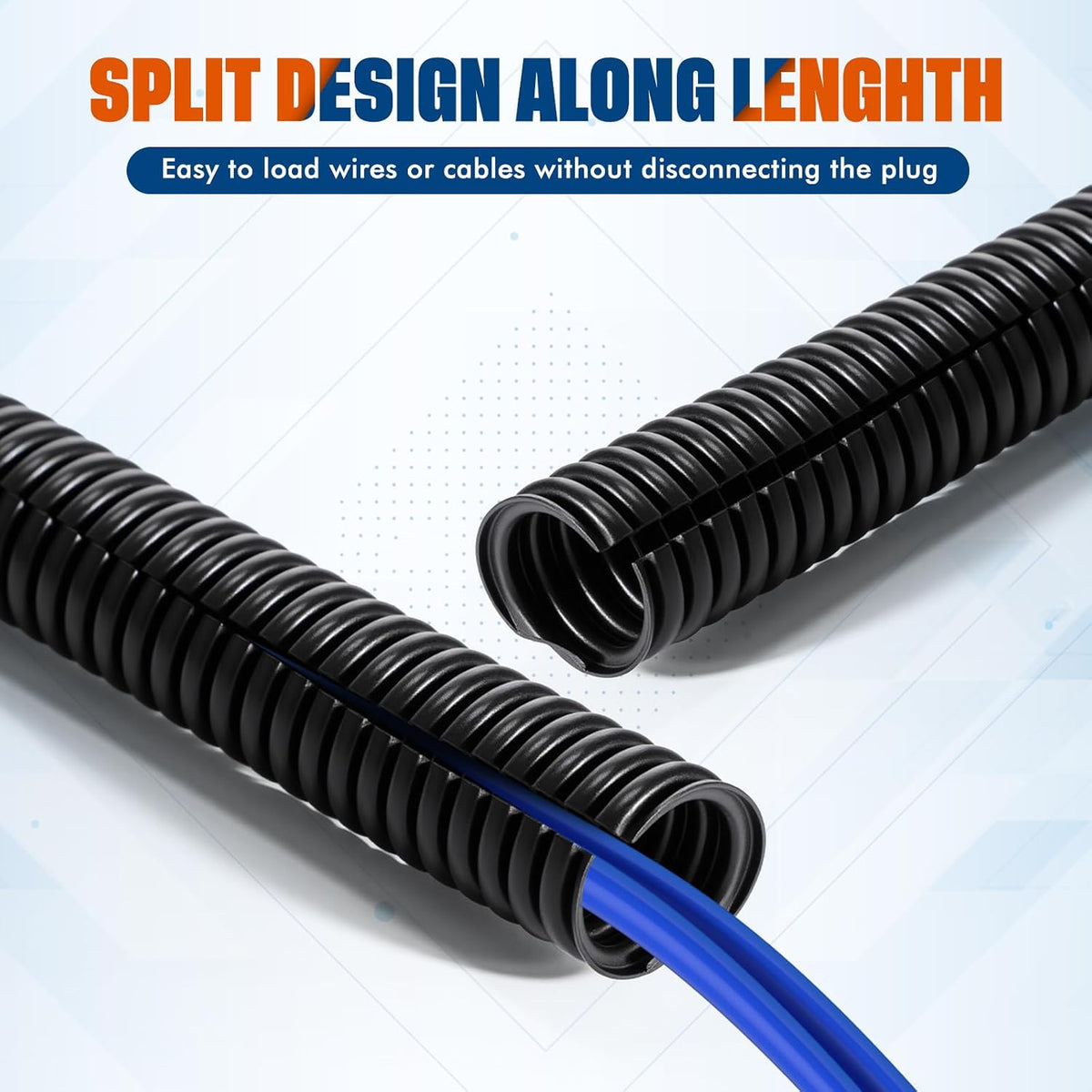 Sasylvia 1/4",3/8",1/2"-20ft x 20ft Split Wire Loom Tubing Cable Sleeves
