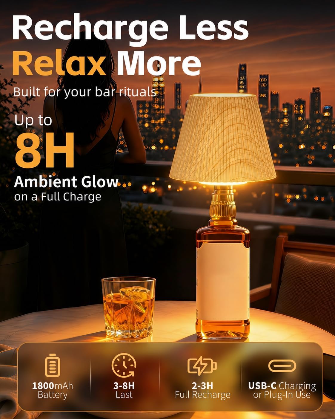 WILIT Wireless Bottle Lamp, LED Bottle Light Topper for Liquor Wine Bottles