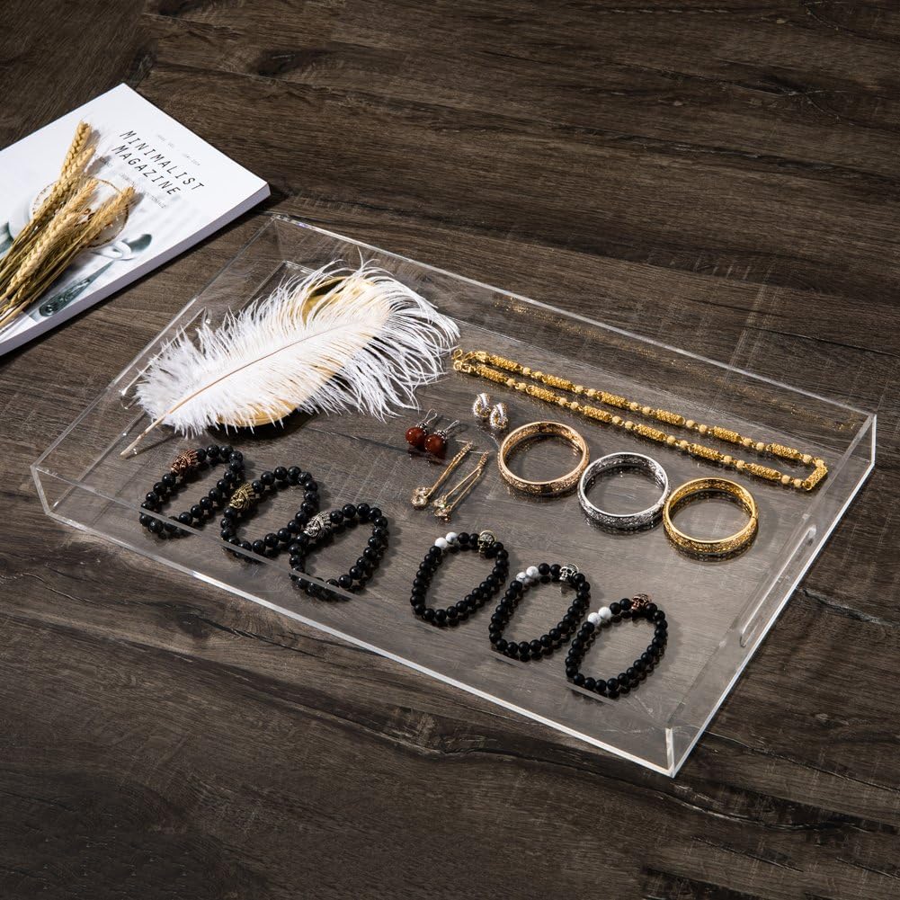 Sooyee Clear Acrylic Serving Tray, 16" x 12"