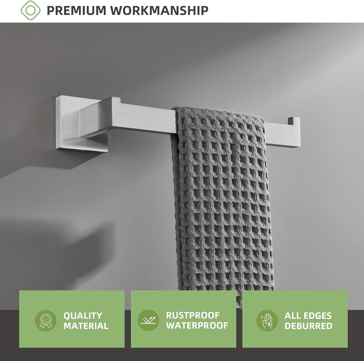 Angle Simple Hand Towel Holder Brushed Nickel, Bathroom Towel Bar 10.24"