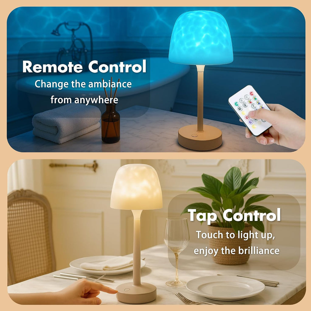 Waterproof Shower Lamp, Bathroom Lamp with 16 Color Ocean Wave Projector