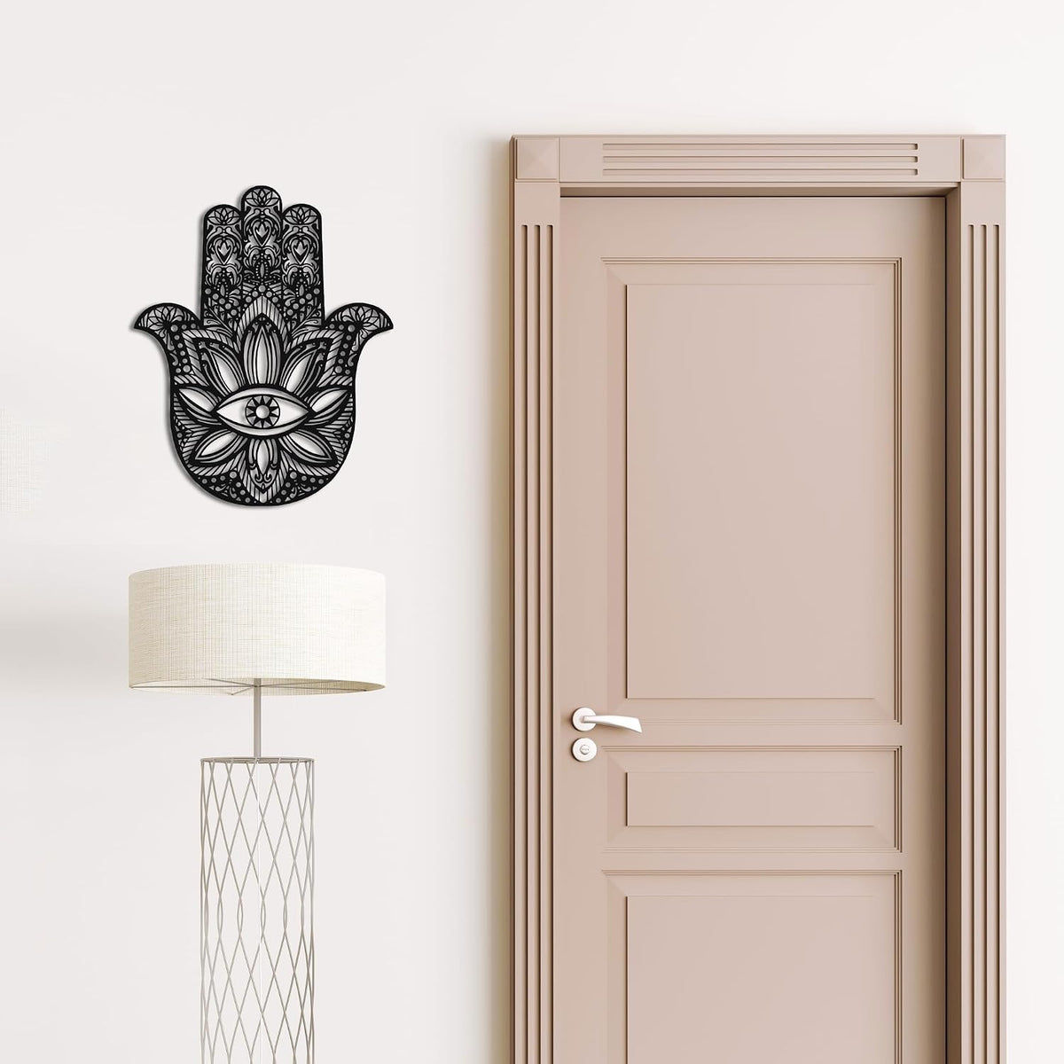 Slickss Hamsa Hand Metal Wall Art, Sacred Geometry Spiritual Boho Decor